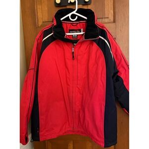 Obermeyer Men's Insulated Ski Winter Jacket Size XL Red Waterproof Powder Skirt